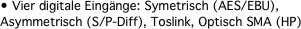 • Vier digitale Eing�nge: Symetrisch